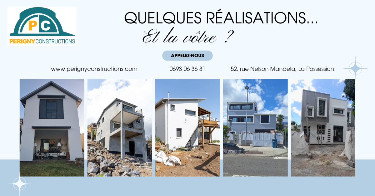 Sélection de villas et maisons construites par PERIGNY Constructions à La Réunion